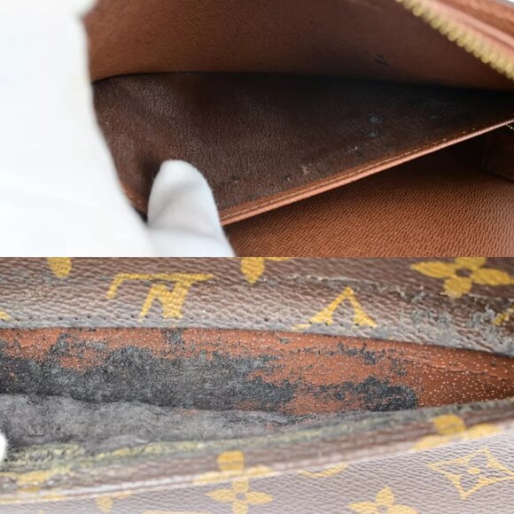 LOUIS VUITTON Orsay Clutch Hand Bag Monogram Leather Brown France - Picture 9 of 14